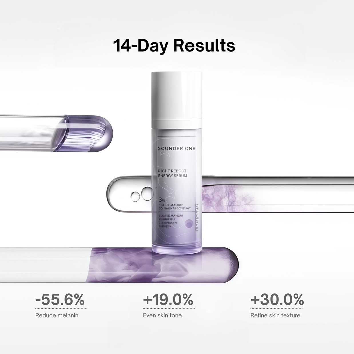 14-day use results of Texture of Sounder One Night Reboot Energy Serum